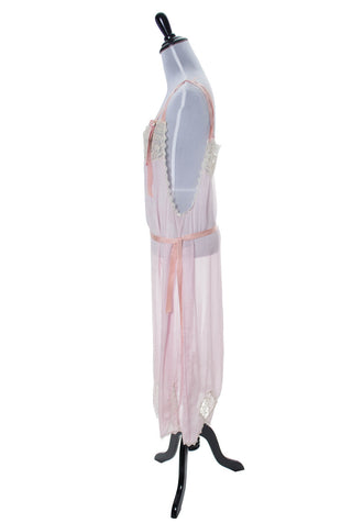 Vintage 1920s pink silk nightgown or fine lingerie slip SOLD - Dressing Vintage