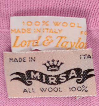 Mirsa 1950s vintage pink sweater 100% wool Italy - Dressing Vintage