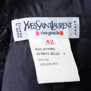 Yves Saint Laurent Rive Gauche size 42 gray and brown plaid vintage blazer