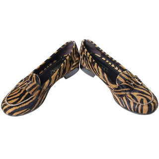 Prada zebra print pony fur loafers 7.5 37.5 made in Italy