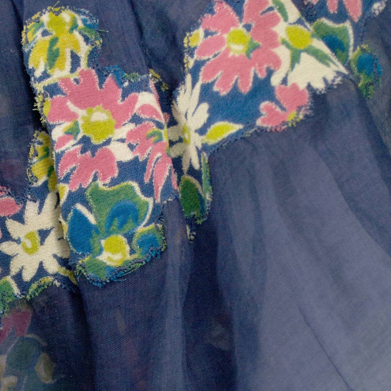 RESERVED // 1930s Rare Vintage Dress Chanel Adaptation in floral Silk  Chiffon