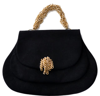 RARE Koret vintage handbag in black suede SOLD - Dressing Vintage