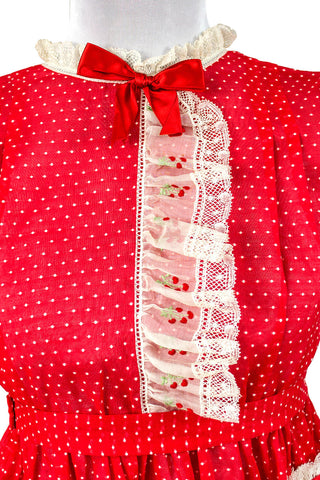 Rare Nathan Krauskopf vintage 1940s cherry red little girl's dress - Dressing Vintage