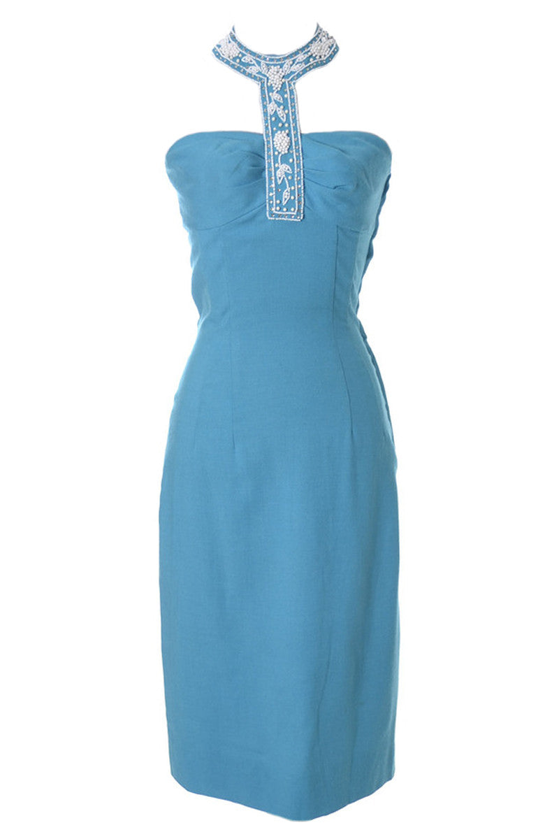 1950's VIntage Wiggle dress from Robert Morton for Tiara with beaded ...