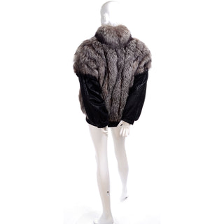 1980s Coat Saga Fox Fur Jacket W Removable Ostrich Leather Sleeves