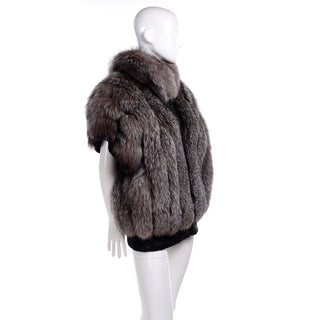 1980s Coat Saga Fox Fur Jacket W Removable Ostrich Leather Sleeves