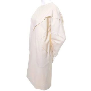 1980's Cream Ronaldus Shamask Original Wool Vintage Dress Size 6/8