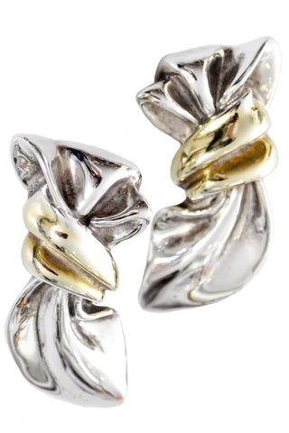 1980s Designer Signed Vintage Earrings Sterling Silver Lost Wax Casting - Dressing Vintage