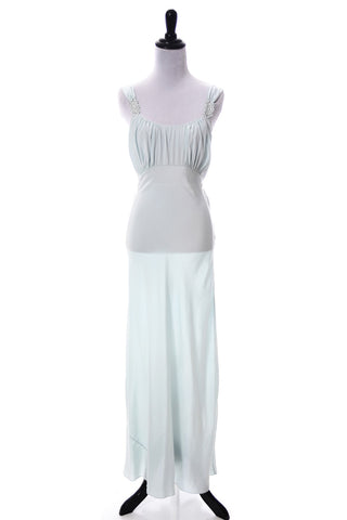 Yolande vintage blue silk bias cut nightgown - Dressing Vintage