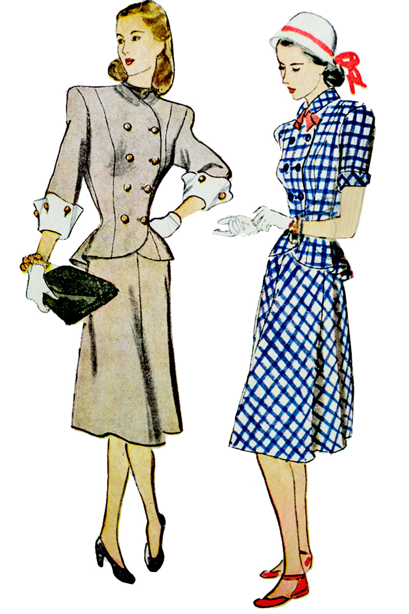 simplicity vintage dress patterns 1946 Simplicity 1866 Vintage 2 Piece Dress Sewing Pattern – Modig