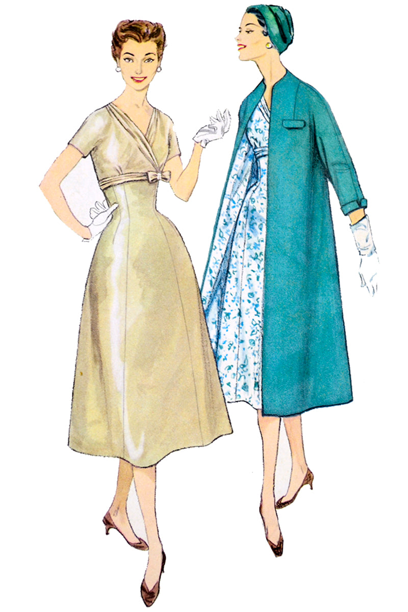 Simplicity 1923 Sewing Pattern for Sheath Dress & Full Coat from 1956 Modig Simplicity 1923 Sewing Pattern for Sheath Dress & Full Coat from 1956 Modig
