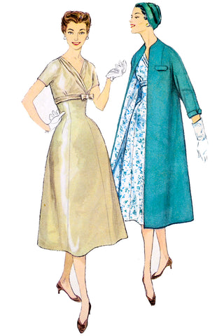 Simplicity 1923 Vintage 1956 Sewing Pattern for Sheath Dress & Coat