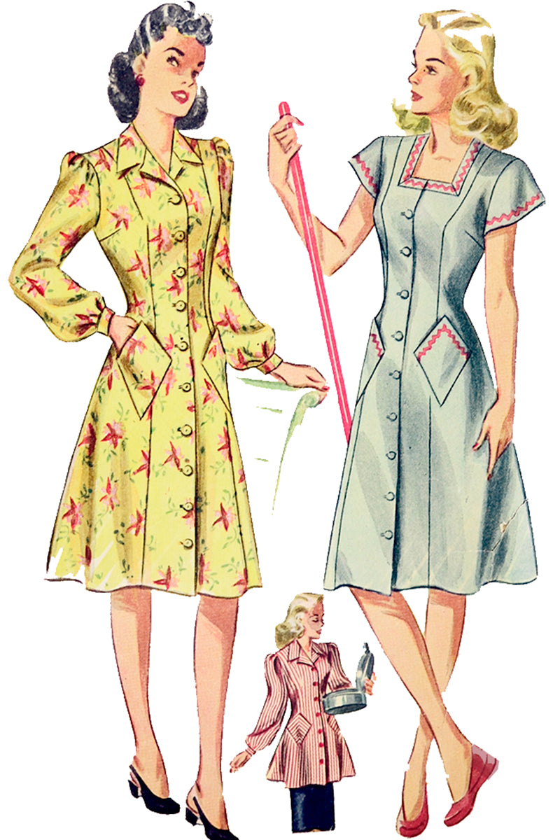 Simplicity 2161 Vintage 1944 Smock House Dress Sewing Pattern – Modig