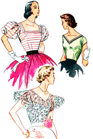 1950s simplicity 3840 vintage blouse pattern