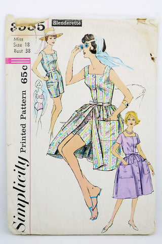 Simplicity 3955 Vintage playsuit Pattern 1960s