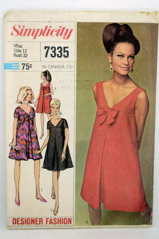 Simplicity 7335 Vintage Mini Dress Pattern