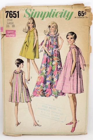 Simplicity 7651 Vintage Tent Dress Pattern
