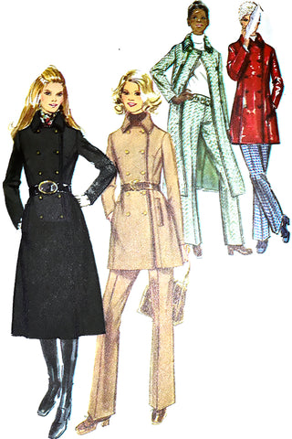 1971 Simplicity 9617 Vintage Coat and Trouser Pattern