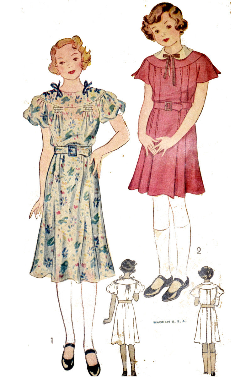 1930's Rare Vintage Girl's Dress Pattern Simplicity 1979 1930's Rare Vintage Girl's Dress Pattern Simplicity 1979