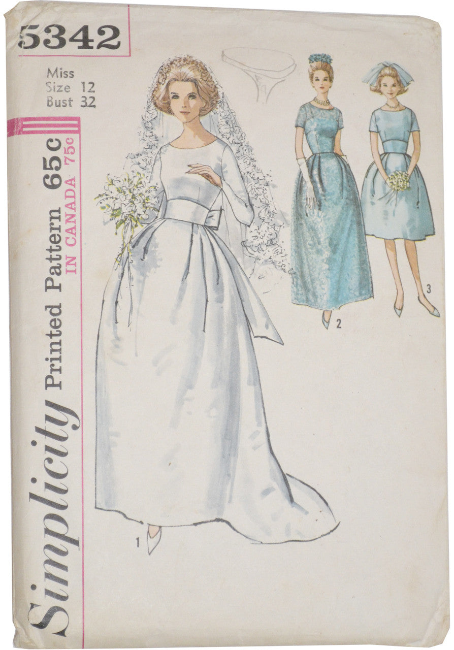 Simplicity 5342 vintage wedding dress sewing pattern Modig Simplicity 5342 vintage wedding dress sewing pattern Modig