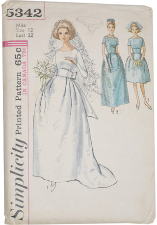 Vintage Wedding Dress pattern Simplicity 5342 32B - Dressing Vintage
