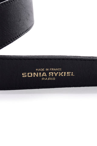 1980's Sonia Rykiel Black Leather Logo Belt