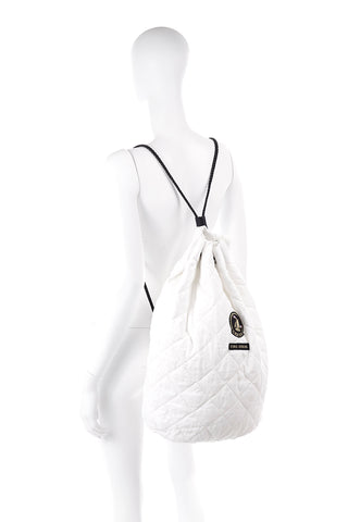 White Vintage Sonia Rykiel Cruise Backpack or Drawstring Bag