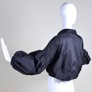 Stella McCartney Black Cropped Jacket with Puffy Sleeves - Dressing Vintage