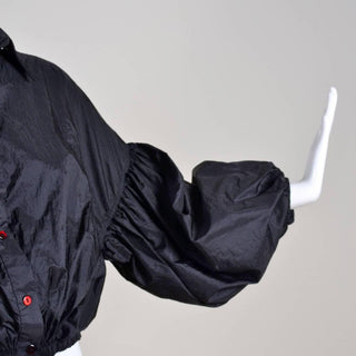 Stella McCartney Black Cropped Jacket with Puffy Sleeves - Dressing Vintage