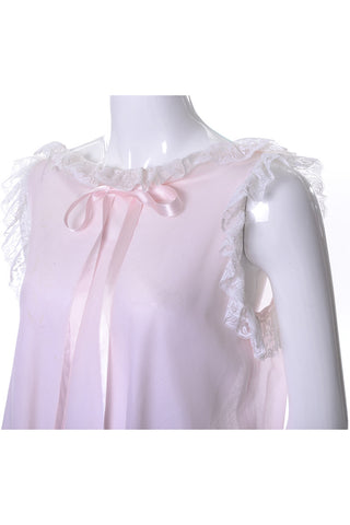 Sylvia Pedlar vintage baby doll nightgown pink lace