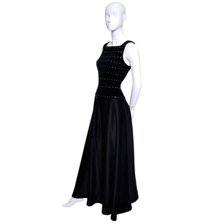 1990s Black Tadashi Shoji Vintage Evening Gown