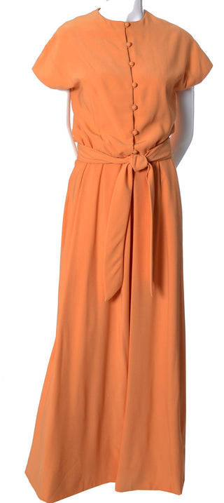 Teal Traina New York long orange vintage dress - Dressing Vintage
