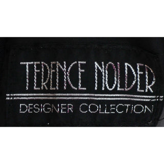 Rare Terence Nolder London vintage 1980s Evening Dress in Blue and Black