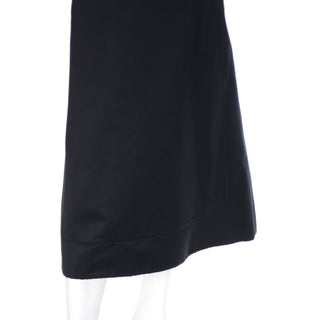 1990s Black Silk Velvet midi skirt