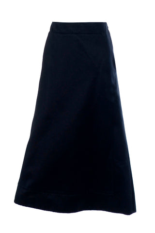 Valentino Black Satin Midi Skirt