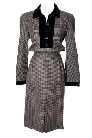 AS NEW Valentino Boutique vintage checked wool designer dress - Dressing Vintage