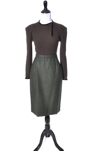 Alpaca Cashmere Valentino Green Wool Skirt