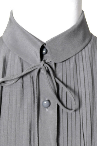 1970's Gray Silk Valentino Vintage Blouse - Dressing Vintage