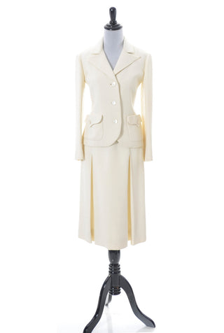 Exceptional Vintage Valentino Designer Wool Suit Early 1970s - Dressing Vintage