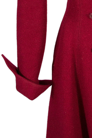 Outstanding Vera Maxwell mid century cinched waist oxblood wool coat SOLD - Dressing Vintage