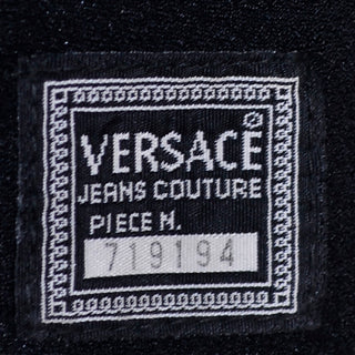 1990s Gianni Versace Jeans Couture Black Bodysuit Logo Top w Medusa Jeans couture Piece N. 719194