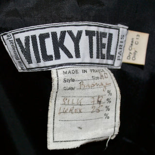 1980s Vicky Tiel Vintage Silk Lurex Metallic Strapless Dress Size 6 Paris