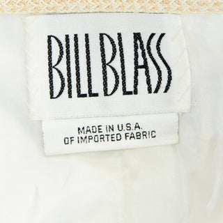 1980s Bill Blass Blue Gold & White Sequin Paillette Cropped Jacket USA