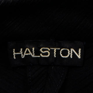Vintage Halston Black Cotton Voile Low Neck Dress rare