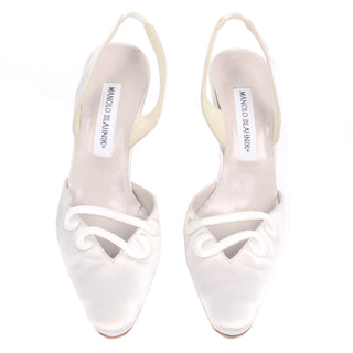 Vintage Dove Grey Manolo Blahniks Carolyne slingback Shoes 