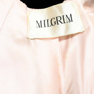 Vintage Migrim Black Velvet Evening Opera Coat W Pink Satin Lining
