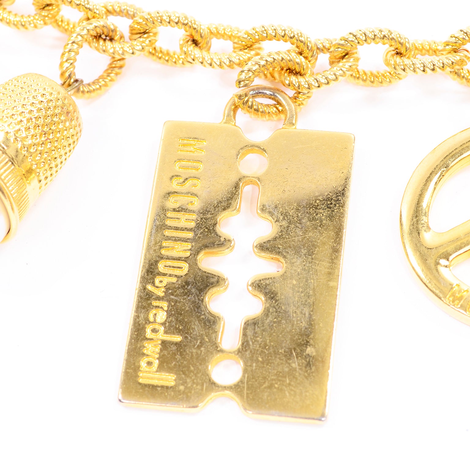 Iconic Moschino Vintage Chunky Gold Chain Charm Belt or Necklace