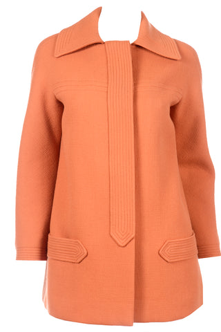 Vintage Pierre Cardin 1960s Orange Wool Jacket