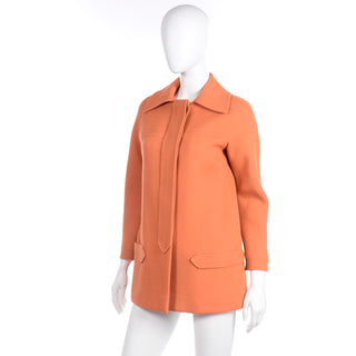 Pierre Cardin 1960s or Early 1970s Orange Wool Vintage Jacket Rare