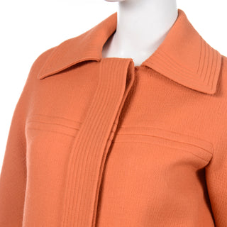 Pierre Cardin 1960s or Early 1970s Orange Wool Vintage Jacket coat